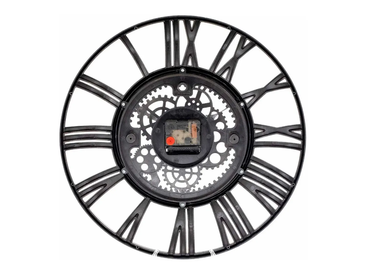 New THINIA HOME Reloj de Pared Vintage Troquelado /Dorado Ø38 cm Negro