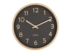 PRESENT TIME Reloj De Pared^Reloj redondo de madera Pure 22 cm Negro