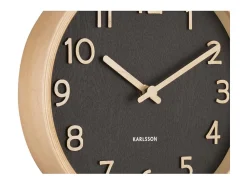 PRESENT TIME Reloj De Pared^Reloj redondo de madera Pure 22 cm Negro