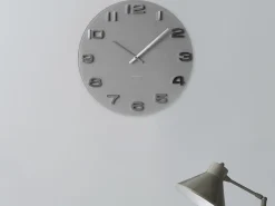 Reloj vintage redondo de cristal gris 35 cm