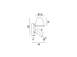 Reverse - Aplique LED de pared para dormitorio de metal, 6 W, 3000 K, 480 lm, regulable, luz en el difusor - Perenz - Blanco