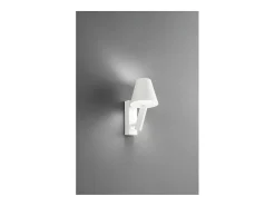 Reverse - Aplique LED de pared para dormitorio de metal, 6 W, 3000 K, 480 lm, regulable, luz en el difusor - Perenz - Blanco