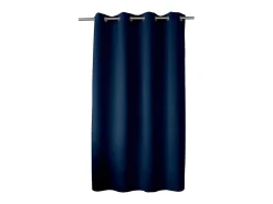 Sale DECOSTAR Rideau opaco con hilo negro y 8 ojales 140 x 180 cm Azul oscuro