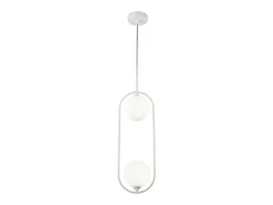 Ring Globe Lámpara Colgante de Techo Blanco, 2 Luces, G9