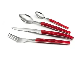 Sale Lou Laguiole Rising Sun - Cubertería 24 piezas Rojo
