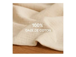 New Promo Linge Ropa de cama de gasa de algodón blanca 240 x 260 cm Blanco