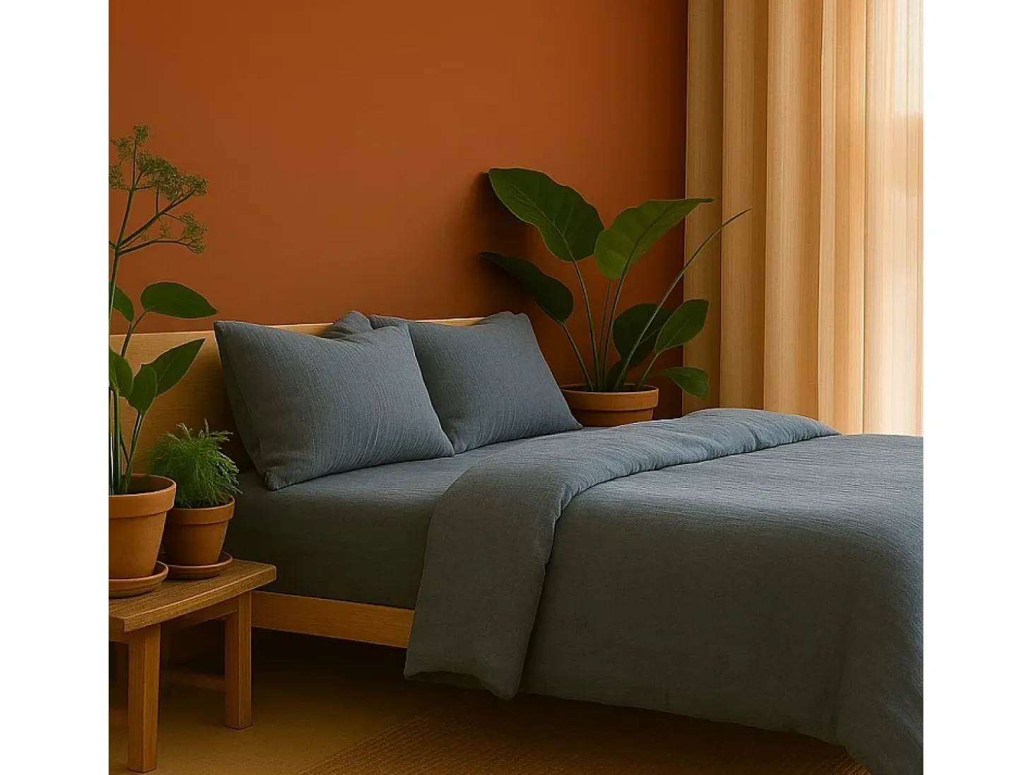 Ropa de cama de gasa de algodón gris 240 x 260 cm