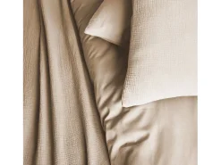 Ropa de cama de gasa y algodón beige