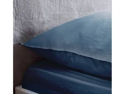 Sweeek Ropa De Cama^Ropa de cama de microfibra lavada color , 2 plazas Azul