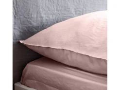 Ropa de cama de microfibra lavada color rosa, 2 plazas