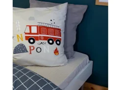 Sweeek Ropa De Cama^Ropa de cama de microfibra reversible con estampado de bombero, 1 Azul