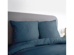 Sweeek Ropa De Cama^Ropa de cama de microfibra lavada color , 2 plazas Azul