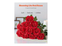 Rosa Artificial SucceBuy Flores Artificiales 508 mm Ramos de Flores Artificiales, Aspecto Realista con Cabeza de Rosa de 70 mm Rojo, Lote de 500