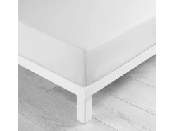 Outlet Douceur d'intérieur Sábana Ajustable de Microfibra "Oscar" 140x190cm Suavidad y Confort Ultracómodo - Certificado Oeko-Tex Blanco