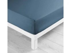 Sábana Ajustable de Microfibra "Oscar" 140x190cm Azul Suavidad y Confort Ultracómodo - Certificado Oeko-Tex