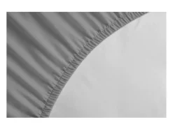 Sábana bajera 100% algodón 160 x 200 x 30 cm gris claro