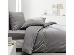 Today Ropa De Cama^Sábana bajera ajustable - 140 x 200+30 cm - 100% percal de algodón liso - Acero Gris