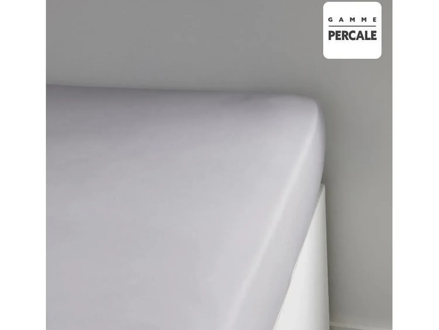 Today Ropa De Cama^Sábana bajera ajustable - 140 x 200+30 cm - 100% percal de algodón liso - Acero Gris