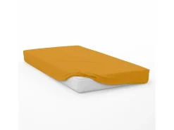 Sábana bajera de algodón 57 hilos 60x120 cm mostaza BABY, por Soleil d'Ocre