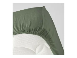 Douceur d'intérieur Ropa De Cama^Sábana bajera de gasa de algodón 160 x 200 cm Verde