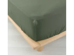 Douceur d'intérieur Ropa De Cama^Sábana bajera de gasa de algodón 160 x 200 cm Verde