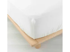 Douceur d'intérieur Ropa De Cama^Sábana bajera de gasa de algodón 140 x 190 cm Blanco