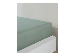 Sábana bajera jersey algodón-Verde celadón