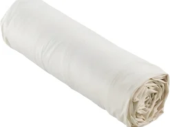Sale Promo Linge Sábana bajera percal blanca 140 x 190 cm con funda de 30 cm Blanco