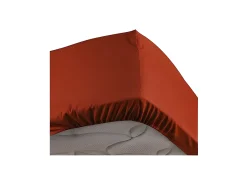 Sábana bajera percal roja 90 x 190 cm con funda de 30 cm