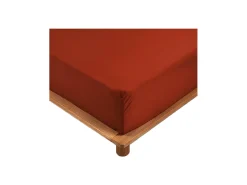 Sábana bajera percal roja 90 x 190 cm con funda de 30 cm