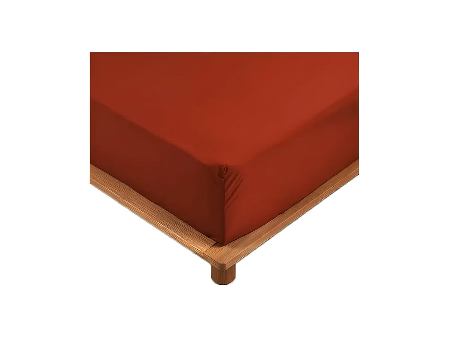 Sábana bajera percal roja 90 x 190 cm con funda de 30 cm