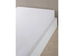 Sábana bajera satén de algodón blanco