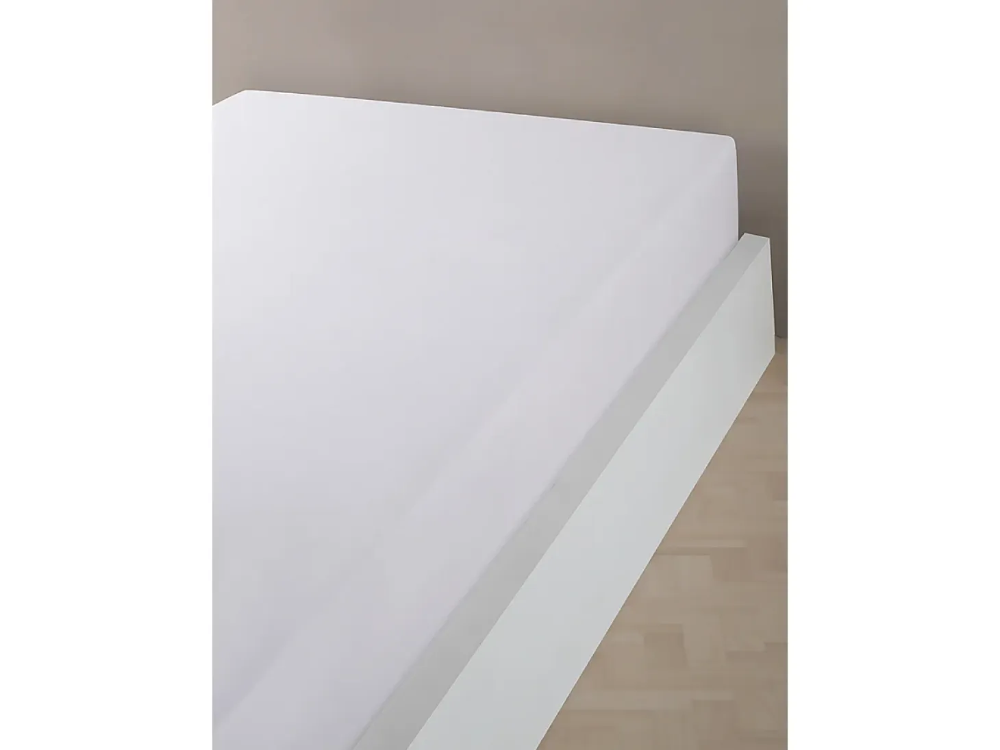 Sábana bajera satén de algodón blanco