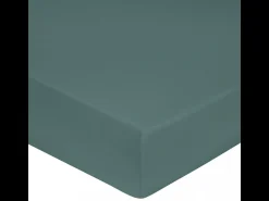 Sábana bajera satén de algodón celadón