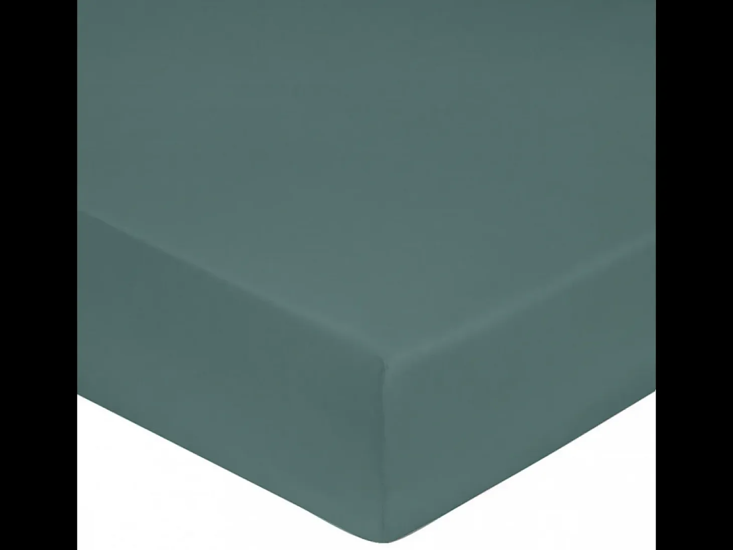 Sábana bajera satén de algodón celadón