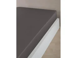 Discount Blanc avenue Sábana bajera 90x190 cm satén de algodón antracita Gris antracita