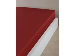 Sábana bajera 90x190 cm satén de algodón burdeos