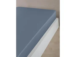 Sábana bajera 140x190 cm satén de algodón azul