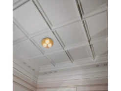 Searchlight 3 ljus rund led taklampa - bladguld med klar akryl