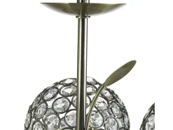 Outlet Searchlight Bellis 9 Ltt takhnge med flera armar Blommadesign Antik mssing, Glas Nine, G9 Camel