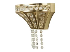 Sale Searchlight Gemma Aplique 2 luces latón satinado, cristal transparente Camel