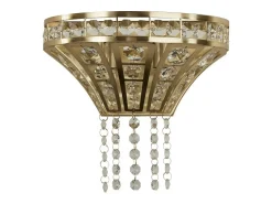Sale Searchlight Gemma Aplique 2 luces latón satinado, cristal transparente Camel
