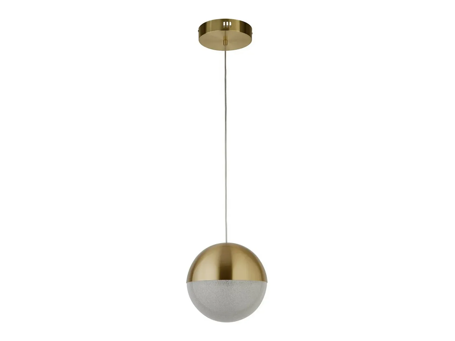 Searchlight Marbles Lámpara colgante LED de latón satinado, pantalla de hielo triturado