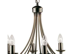 Clearance Searchlight Maypole 8 ljus ljuskrona antik mssingsfinish, E14 Camel