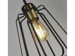 New Searchlight Melbourne3 Light Cage Bar hängsmycke, svart, antik mässing Camel