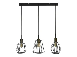New Searchlight Melbourne3 Light Cage Bar hängsmycke, svart, antik mässing Camel