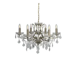 Sale Searchlight Paris 6 ljus ljuskrona antik mssingsfinish, E14 Transparente