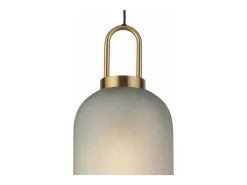 Outlet Searchlight Pipette1 ljushänge, mässing, surt glas Camel
