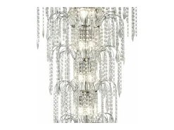 Clearance Searchlight Waterfall 13 ljus kristallkrona kromfinish, E14 Transparente