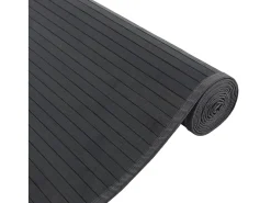 Senad Alfombra rectangular bambú negro 80x300 cm